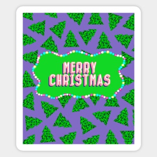 Geometric Christmas Tree with Purple Background Sticker